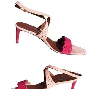 Pink Light Fuchsia Couture Strappy Cut Outs Suede